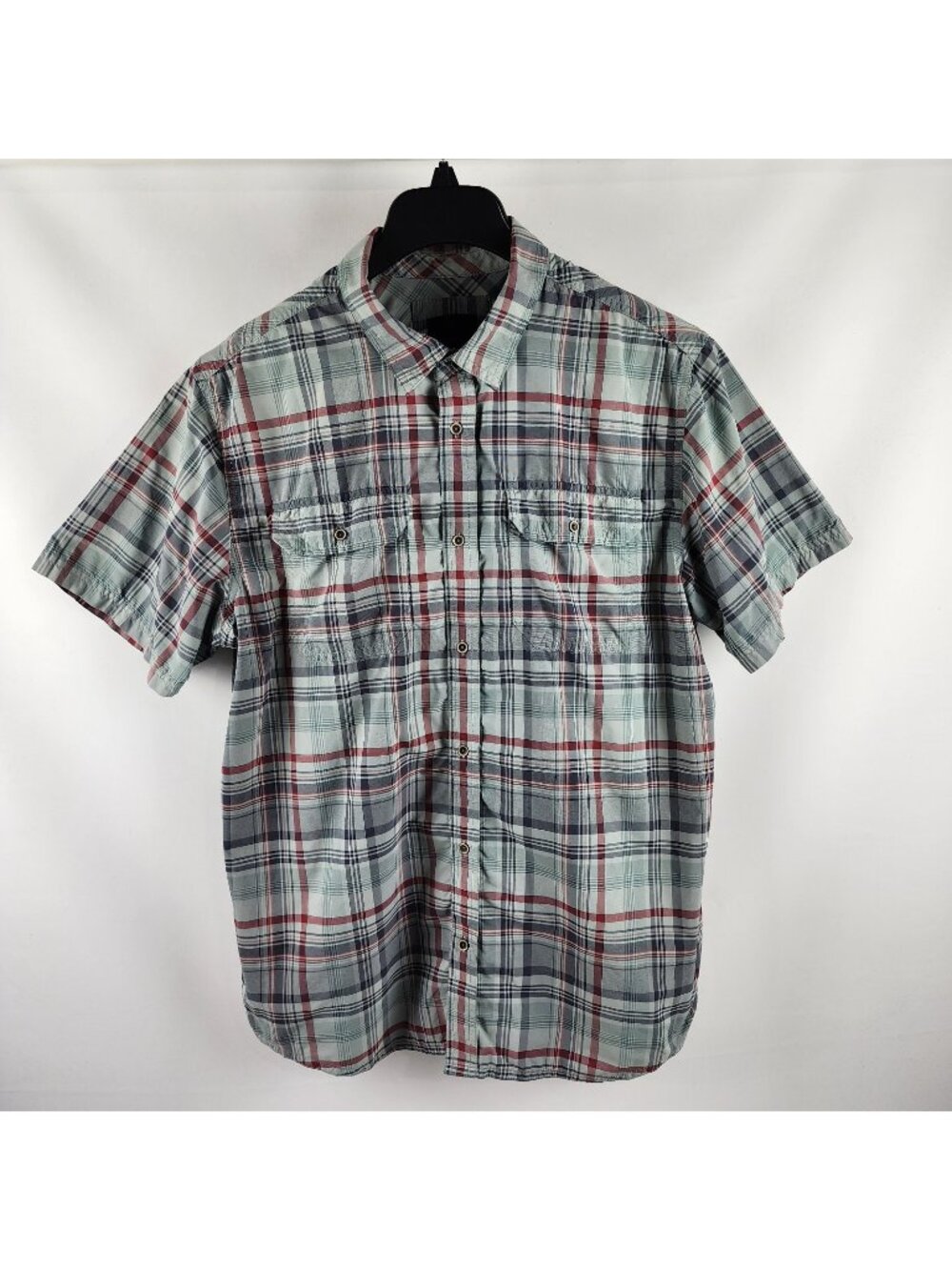 Prana Shirt Mens L Multi Cayman Plaid S/S Button Up M11181353